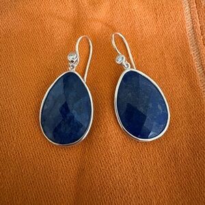 Silpada Silver Earrings with Blue Stones